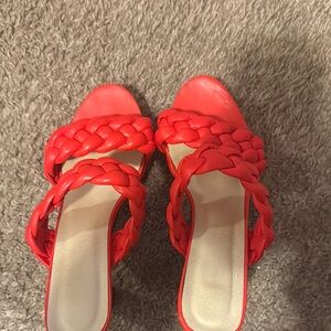 Women's Red Braided Sandals